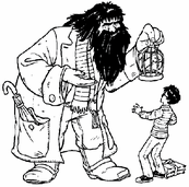 coloriage hagrid offre la chouette hedwige a harry potter